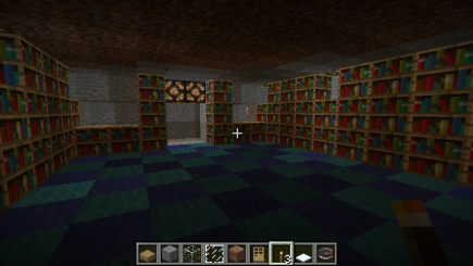 Bookshelves are in place