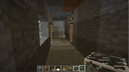 Bedroom doors on the right side of the hallway