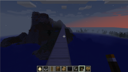 An island at dusk