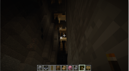 A mine shaft above