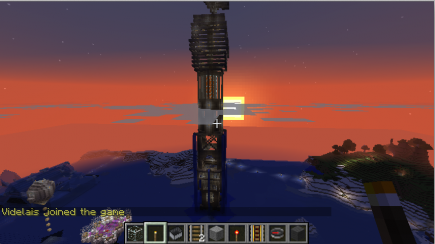 A tower at sunset