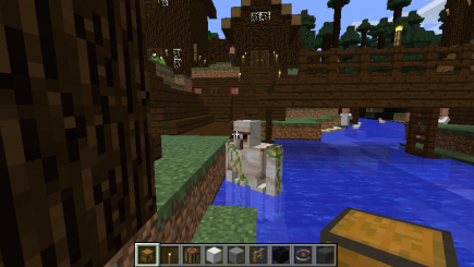 The golem is in the water