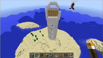 Working on the lighthouse