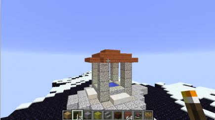 The temple on the top of the floating island