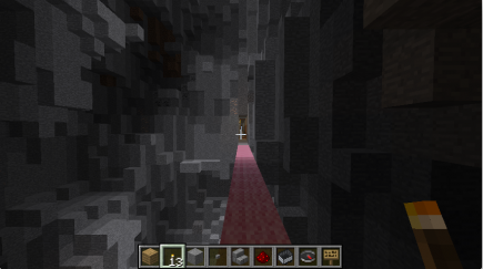 A pink path through a natural cavern