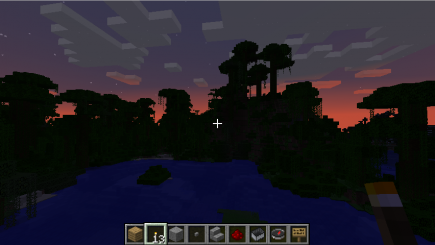 Sunset over a swamp